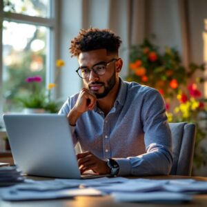 person looking for a job online